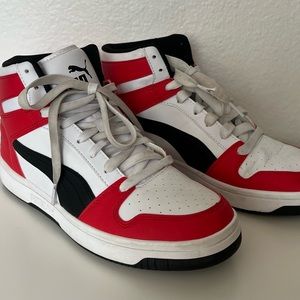 Puma REBOUND LAYUP SL Mens 9 Puma White-Puma Black 369573-14 Mid Top Sneakers